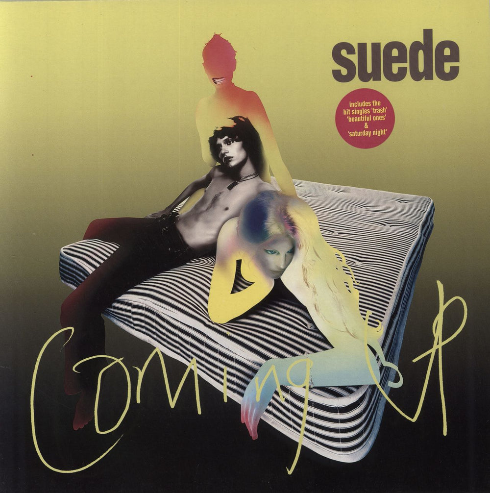 Suede Coming Up - Hype Stickered UK vinyl LP album (LP record) NUDE6LP