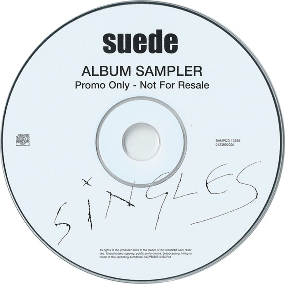 Suede Singles Album Sampler UK Promo CD album (CDLP)