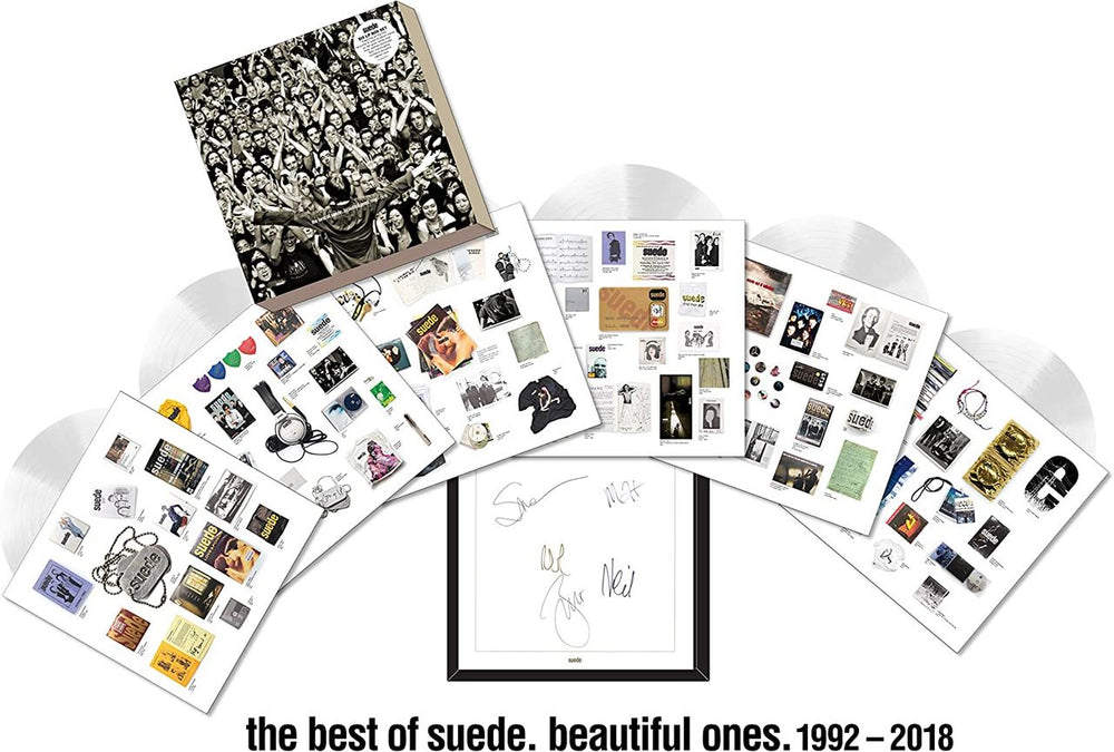 Suede The Best Of Suede. Beautiful Ones. 1992-2018 - White Vinyl + Signed Print UK Vinyl Box Set SUEVXTH804163