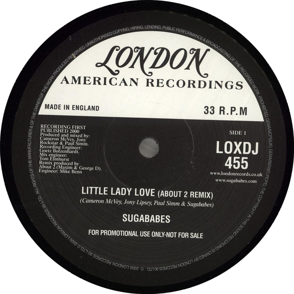 Sugababes Little Lady Love UK Promo 12" vinyl single (12 inch record / Maxi-single) SGB12LI175156