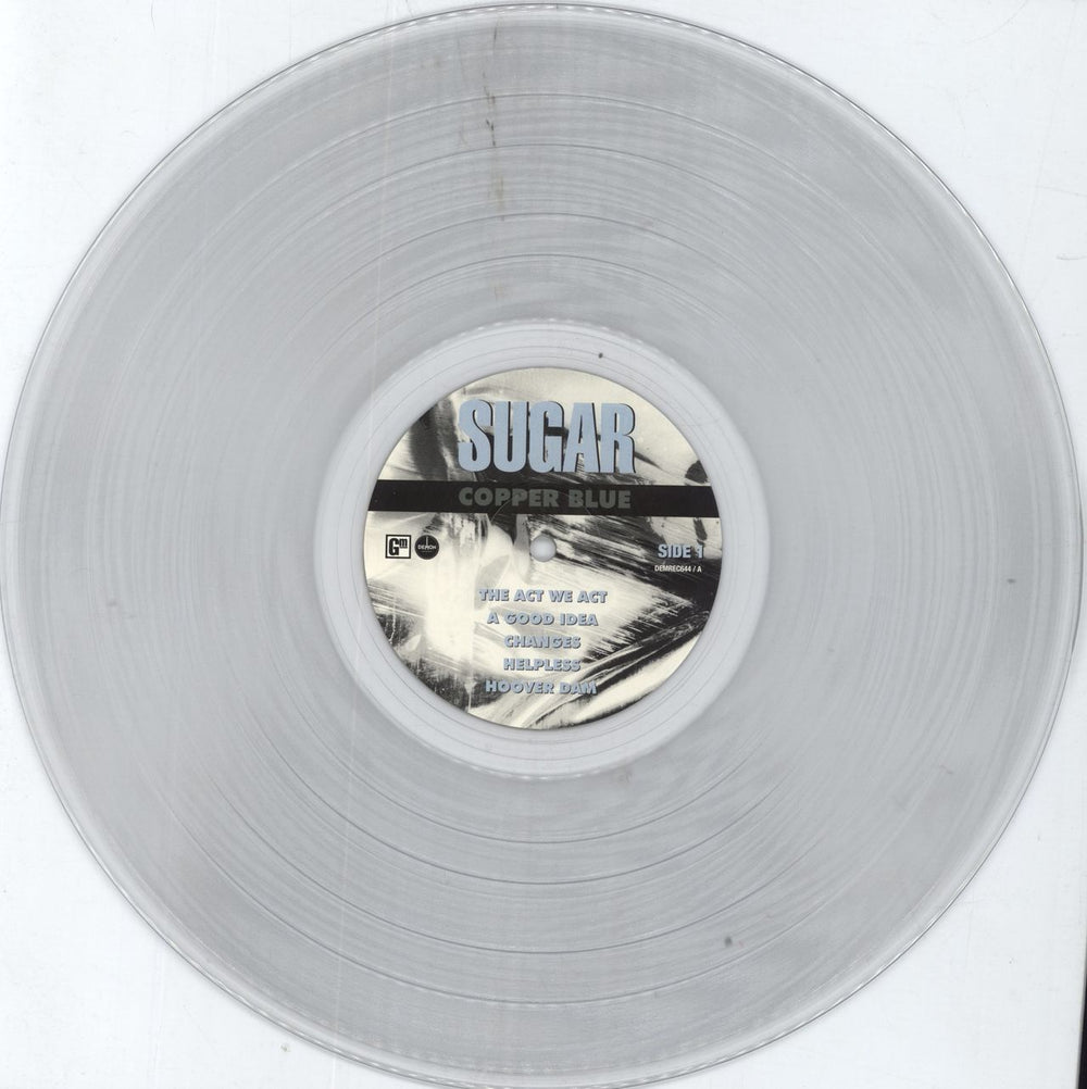 Sugar (90s) Copper Blue - Clear Vinyl UK vinyl LP album (LP record) SGRLPCO801506