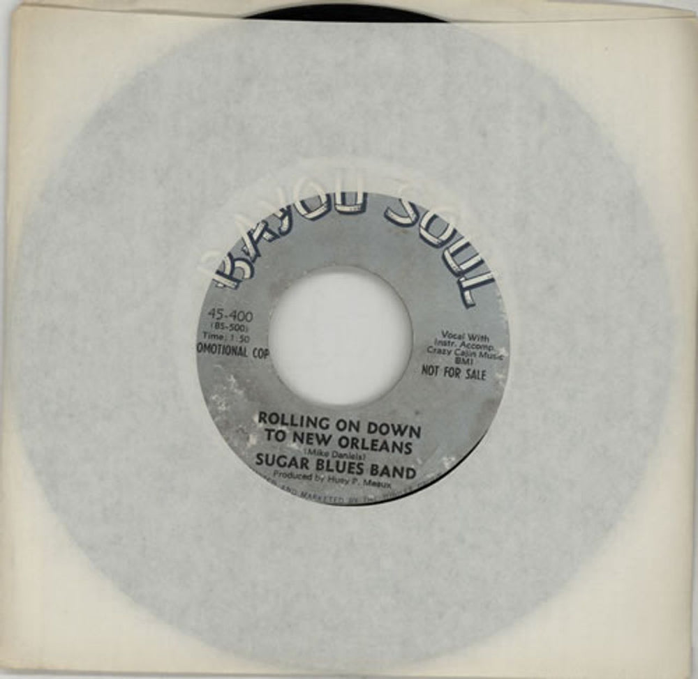 Sugar Blues Band Rolling On Down To New Orleans US Promo 7" vinyl single (7 inch record / 45) 45-400