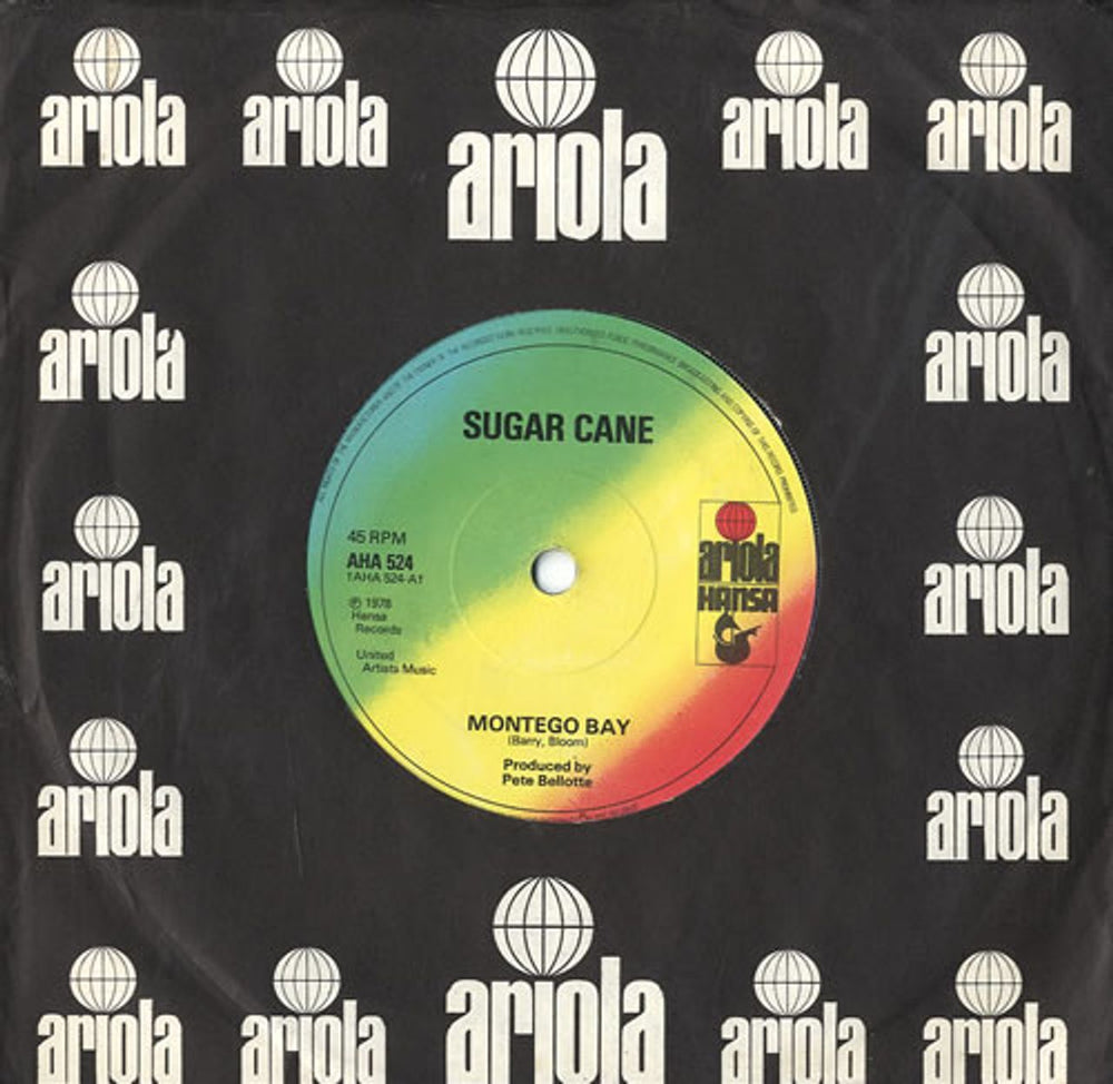 Sugar Cane Montego Bay UK 7" vinyl single (7 inch record / 45) AHA524