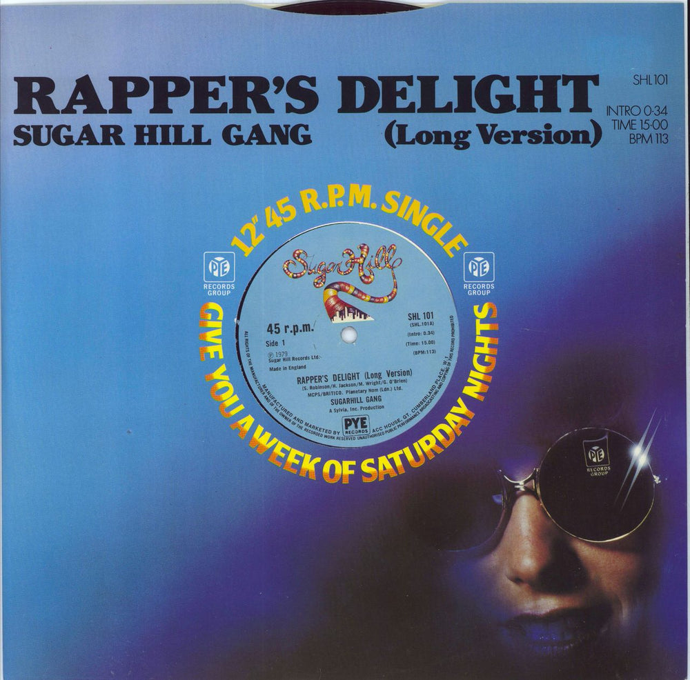 Sugarhill Gang Rapper's Delight - title sleeve UK 12" vinyl single (12 inch record / Maxi-single) SHL101