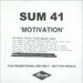 Sum 41 Motivation UK Promo CD-R acetate CD-R ACETATE