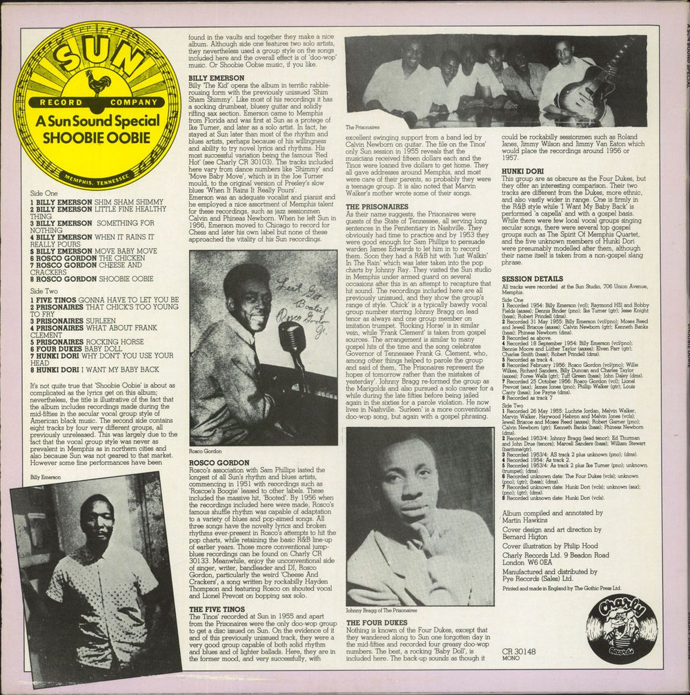 Sun Records Shoobie Oobie UK vinyl LP album (LP record)