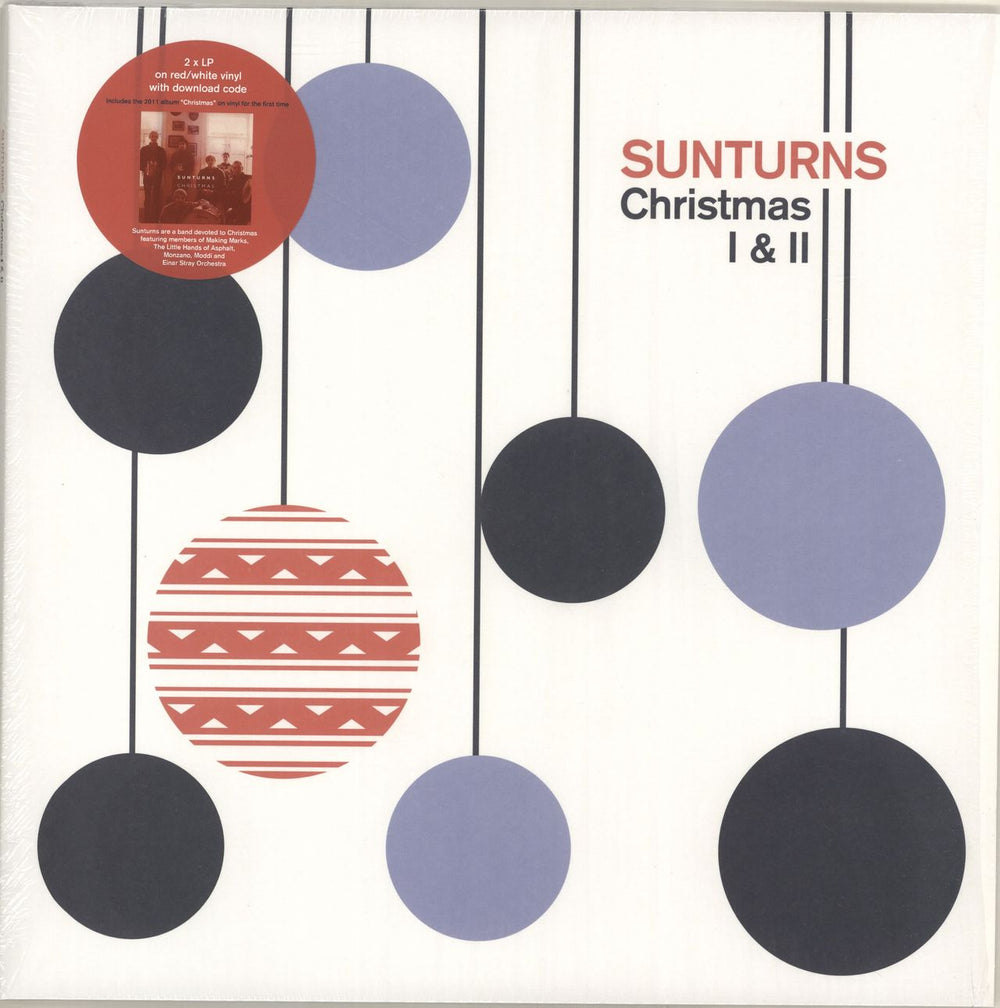 Sunturns Christmas I & II - Red & White Vinyl UK 2-LP vinyl record set (Double LP Album) Y152LCH704409