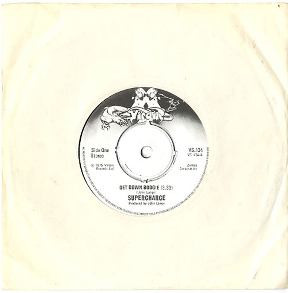 Supercharge Get Down Boogie UK 7" vinyl single (7 inch record / 45) VS.134