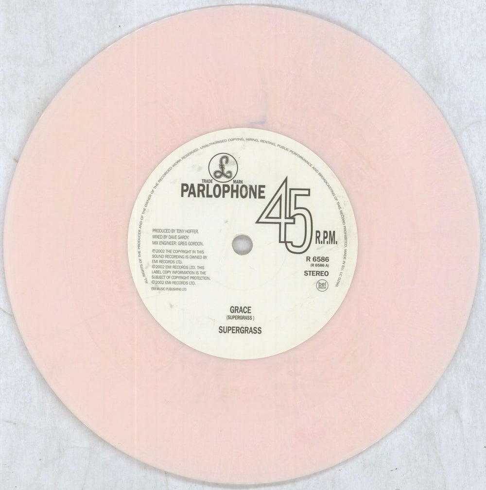 Supergrass Grace - Light Pink Vinyl UK 7" vinyl single (7 inch record / 45) SGS07GR223755