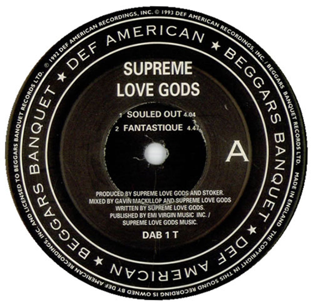 Supreme Love Gods Souled Out UK 12" vinyl single (12 inch record / Maxi-single) DAB1T