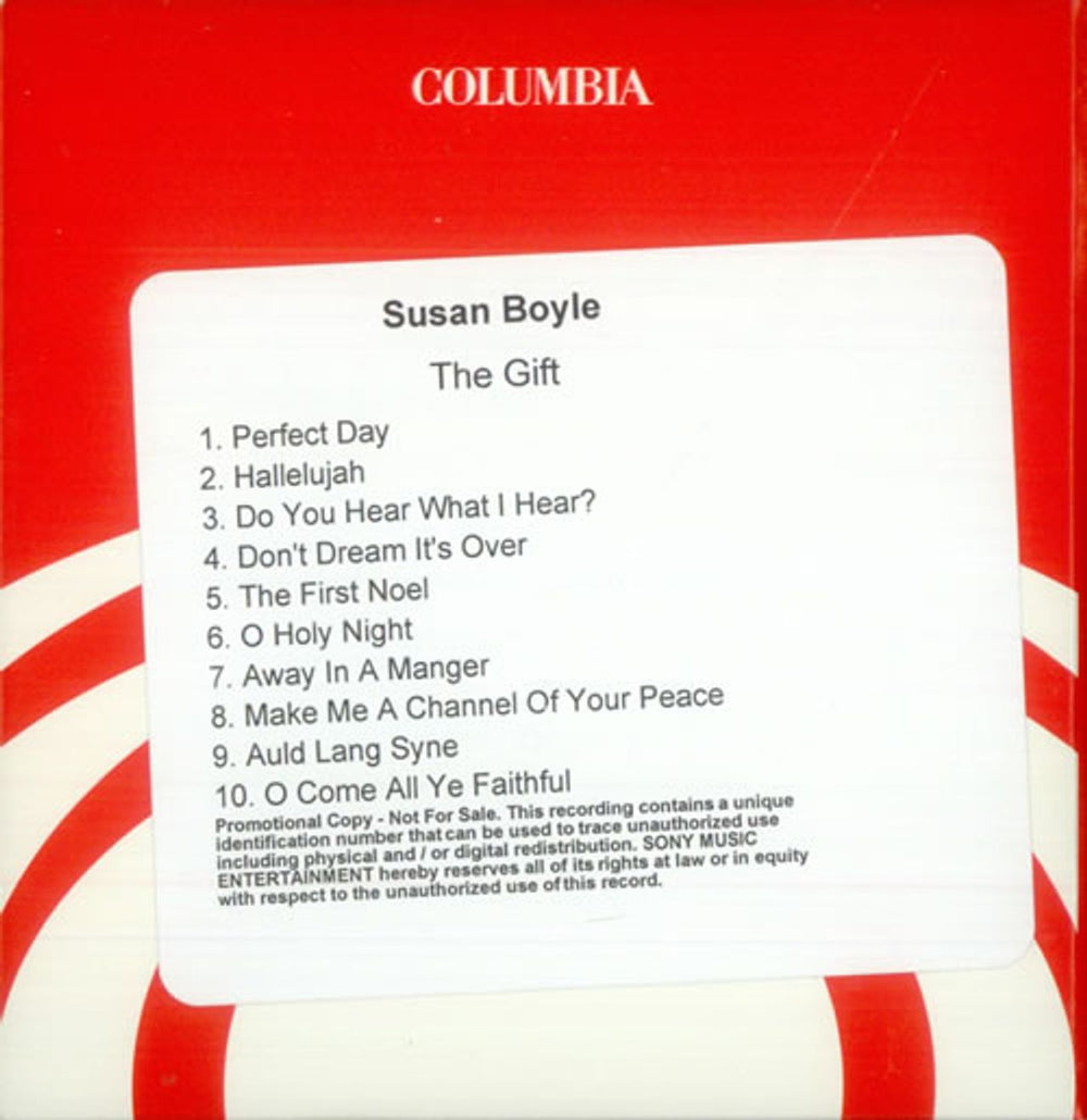 Susan Boyle The Gift US Promo CD-R acetate CDR-ACETATE