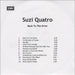 Suzi Quatro Back To The Drive UK CD-R acetate CD-R ACETATE