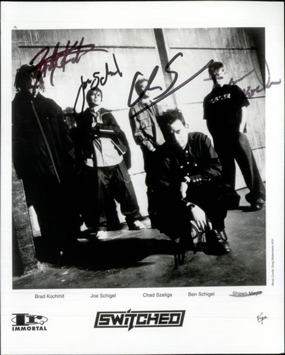 Switched Signed Photograph 1 US Promo photograph SIGNED PHOTO