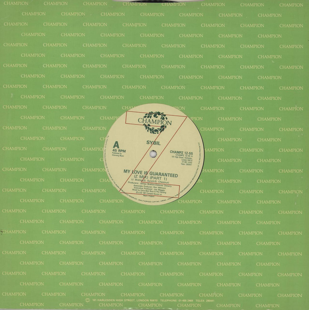 Sybil My Love Is Guaranteed UK 12" vinyl single (12 inch record / Maxi-single) CHAMPZ12-55