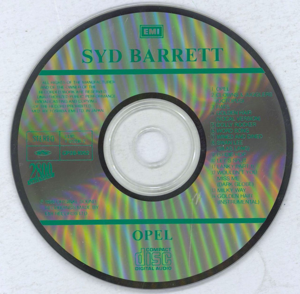 Syd Barrett Opel + Obi Japanese CD album (CDLP) SYDCDOP821257