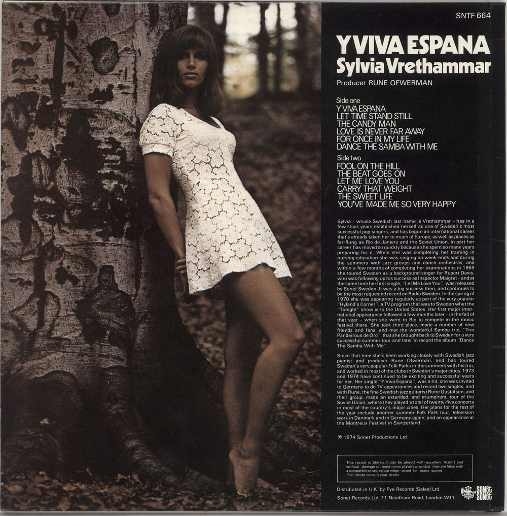 Sylvia Vrethammar Y Viva Espana UK vinyl LP album (LP record)