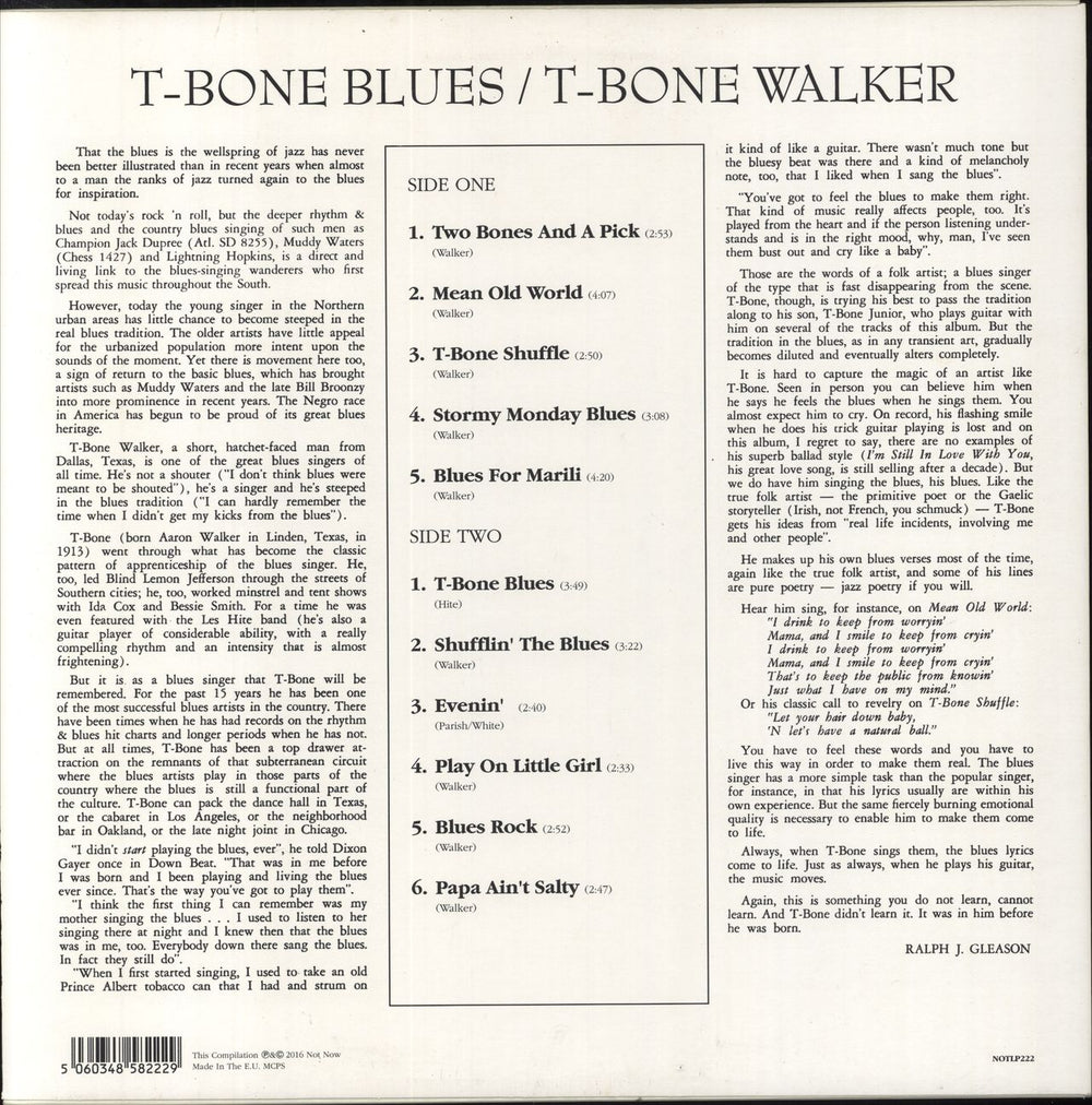 T-Bone Walker T-Bone Blues - 180gm Red UK vinyl LP album (LP record) 5060348582229