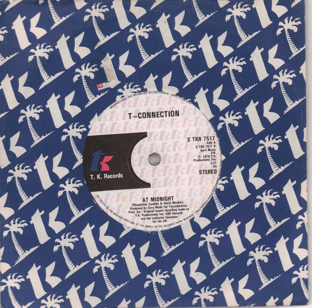 T-Connection At Midnight UK 7" vinyl single (7 inch record / 45) STKR7517