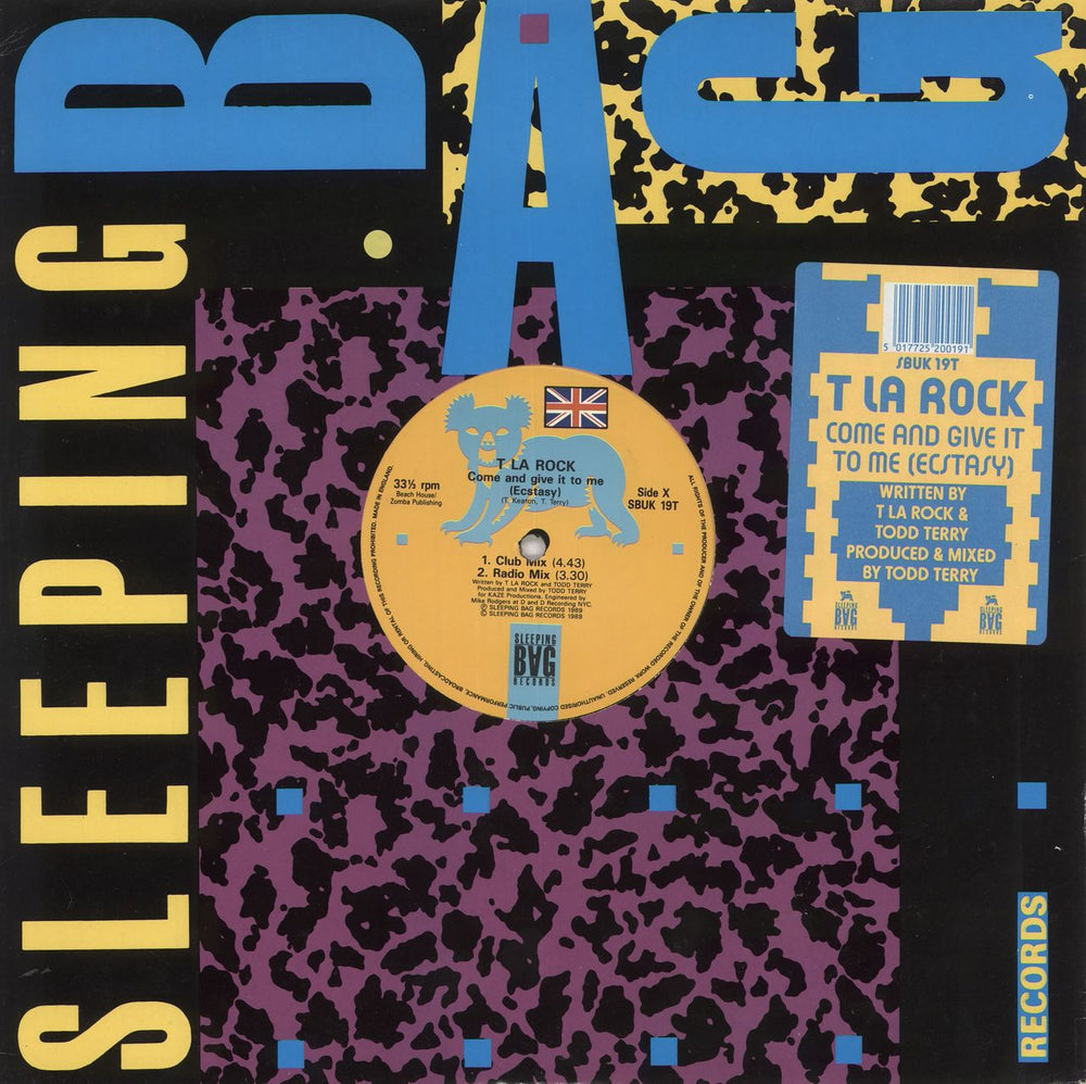 T La Rock Come And Give It To Me (Ecstasy) UK 12" vinyl single (12 inch record / Maxi-single) SBUK19T