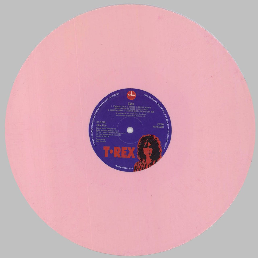 T-Rex / Tyrannosaurus Rex Tanx - Pink Vinyl UK vinyl LP album (LP record) REXLPTA829765