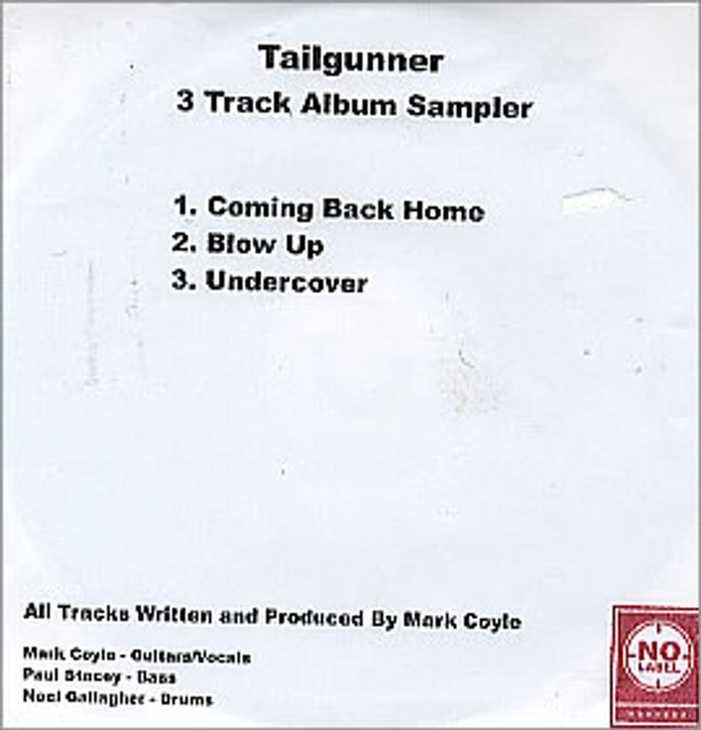 Tailgunner Coming Back Home UK Promo CD-R acetate CD-R ACETATE