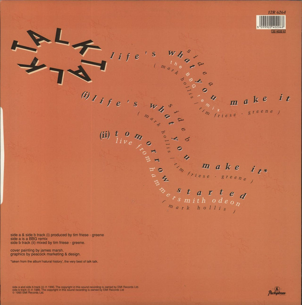 Talk Talk Life's What You Make It (The BBG Remix) UK 12" vinyl single (12 inch record / Maxi-single) 5099920402068