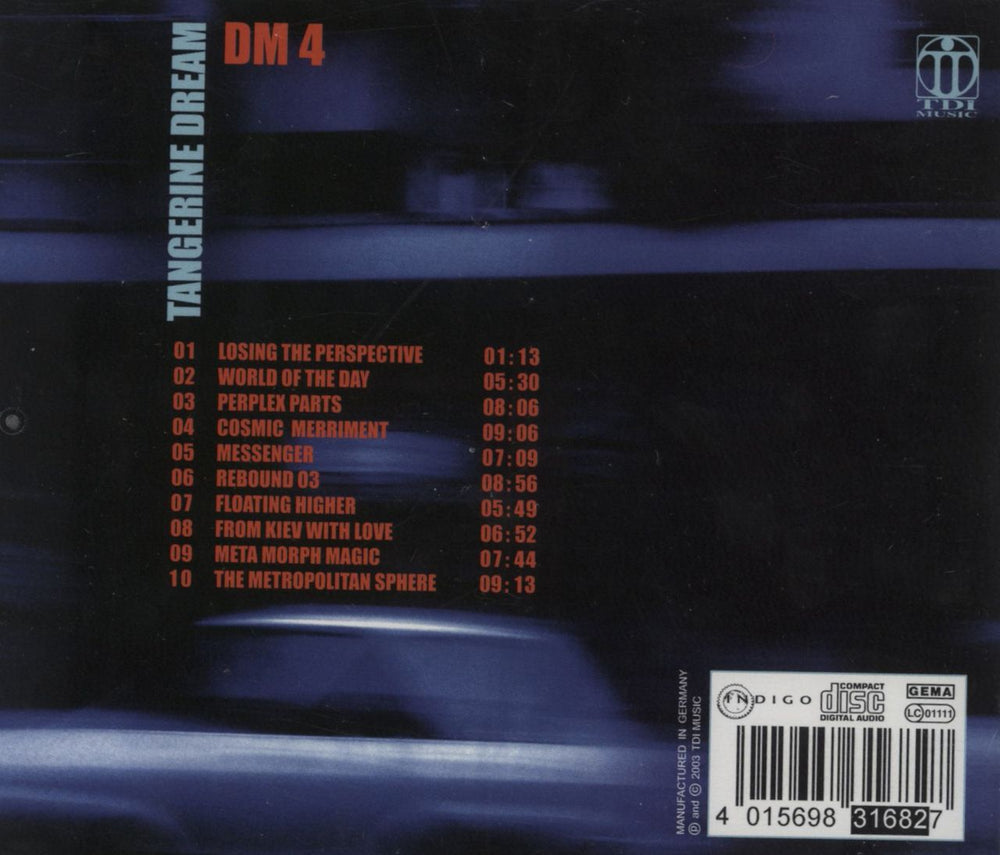 Tangerine Dream DM 4 (Dream Mixes IV) German CD album (CDLP) 4015698316827