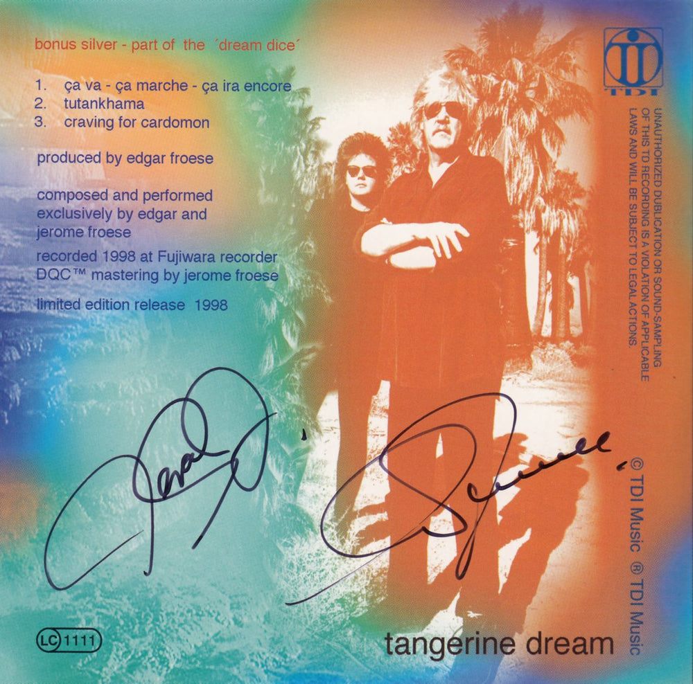 Tangerine Dream Dream Dice: The TDI Collection Vol. One + Signed Bonus CD German CD Album Box Set