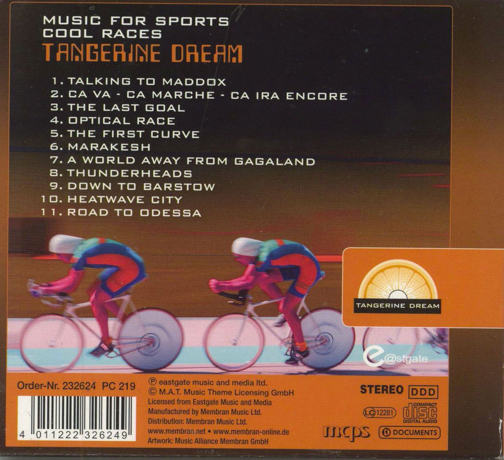 Tangerine Dream Music For Sports - Cool Races German CD album (CDLP) 4011222326249