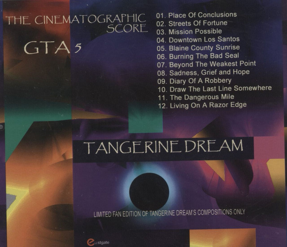 Tangerine Dream The Cinematographic Score GTA 5 German CD album (CDLP)