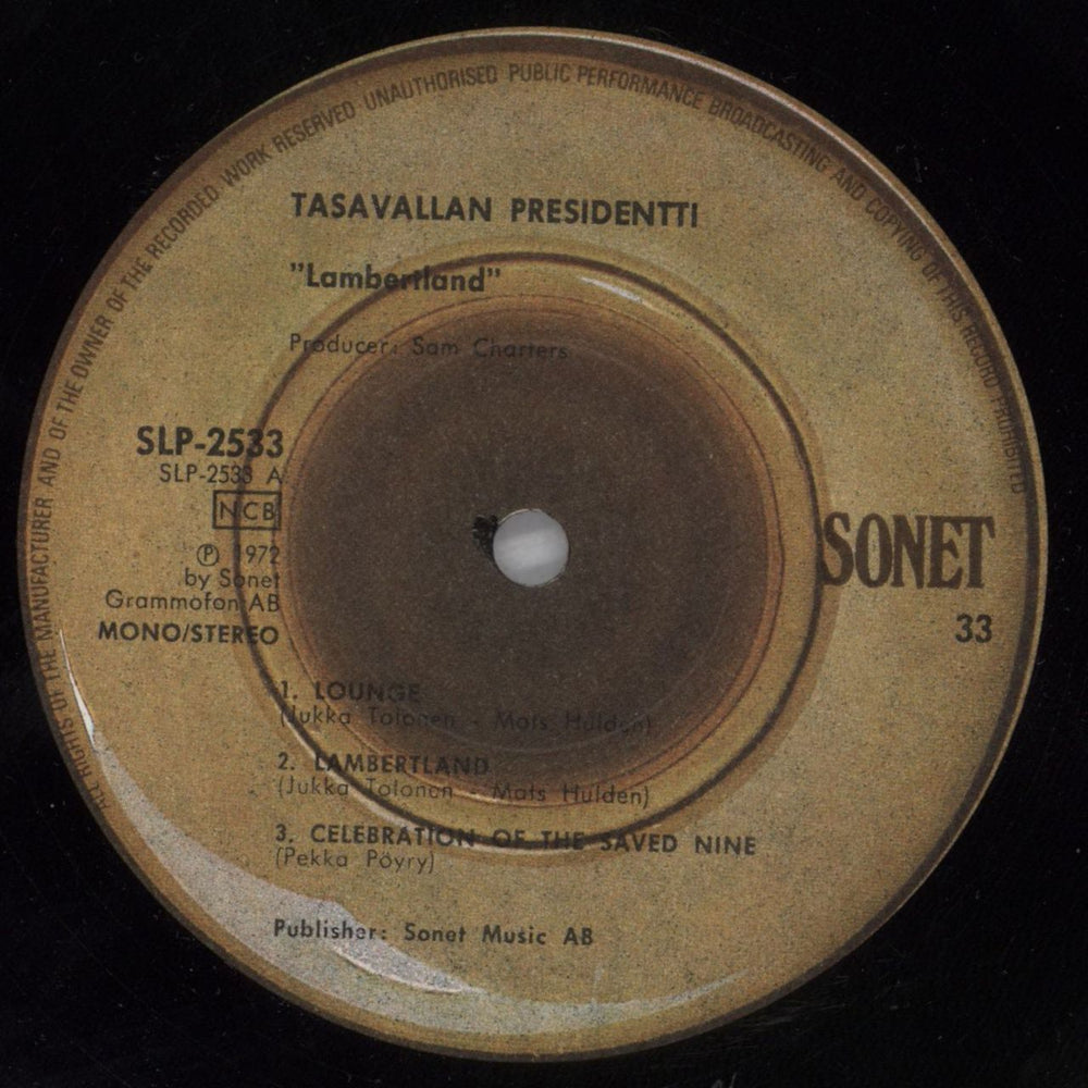 Tasavallan Presidentti Lambertland Finnish vinyl LP album (LP record) TSVLPLA194323