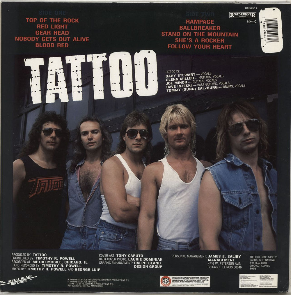 Tattoo  Blood Red Dutch vinyl LP album (LP record) 016861949617