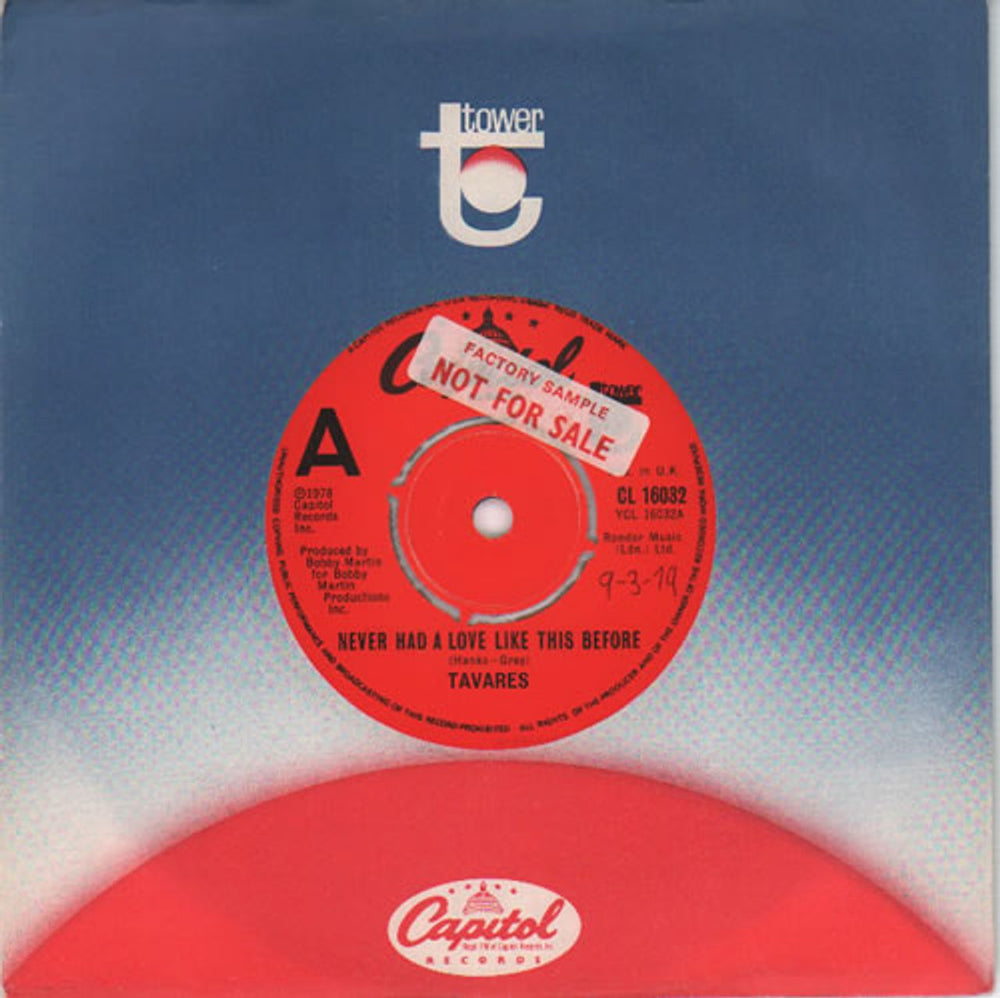 Tavares Never Had A Love Like This Before UK 7" vinyl single (7 inch record / 45) CL16032