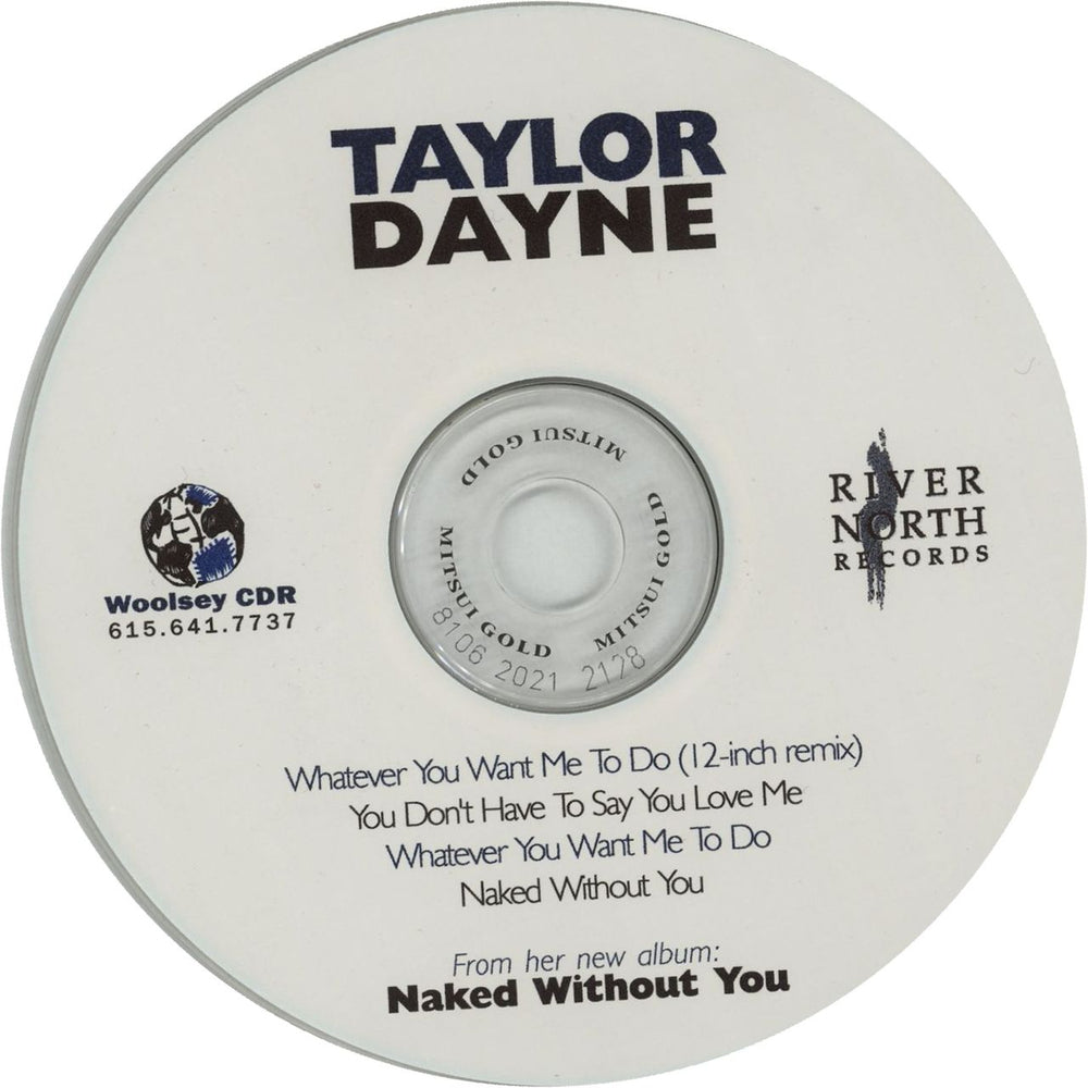 Taylor Dayne Naked Without You Sampler US Promo CD-R acetate CD ACETATE