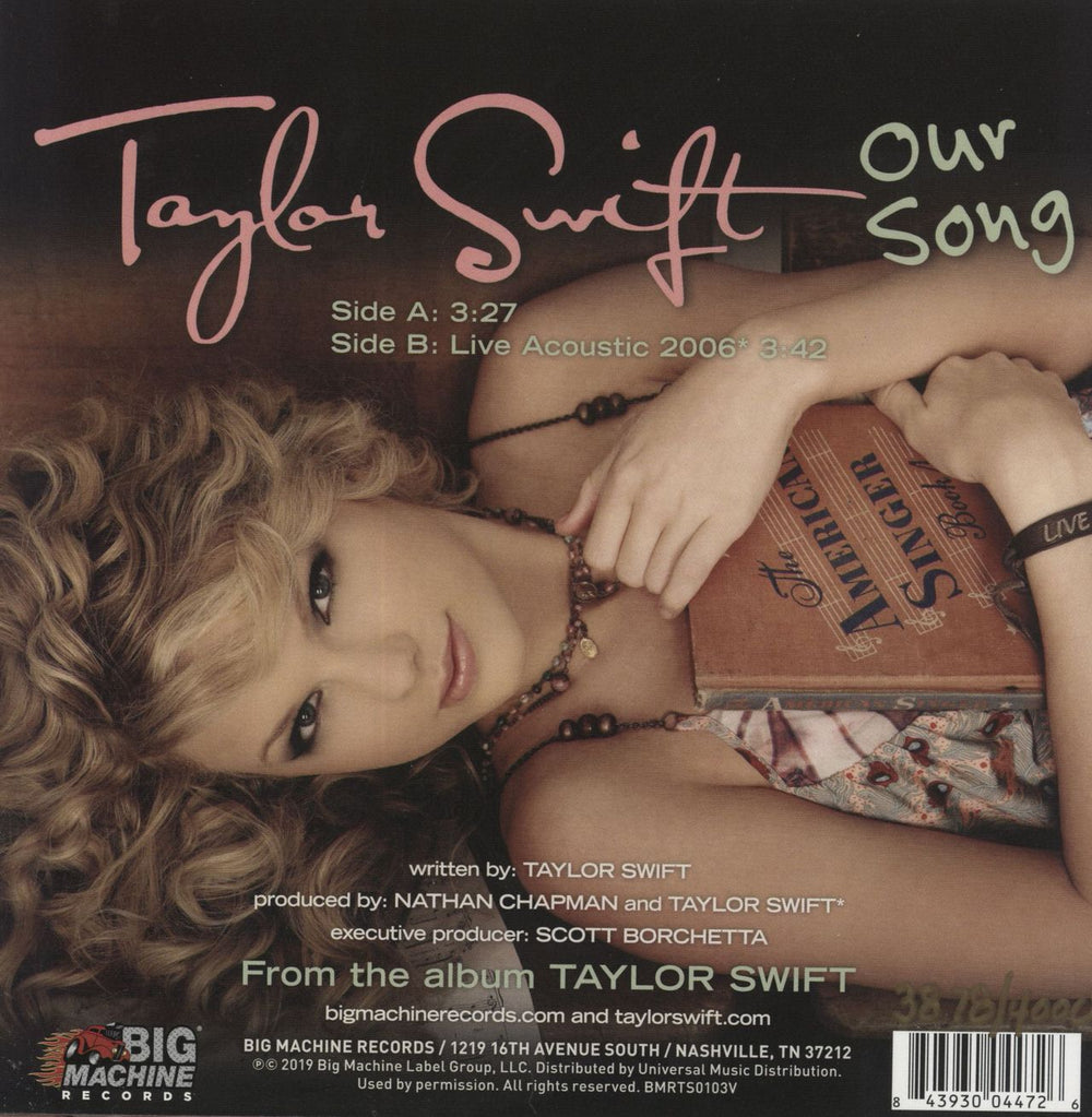 Taylor Swift Our Song - Lavender Vinyl US 7" vinyl single (7 inch record / 45) 843930044726
