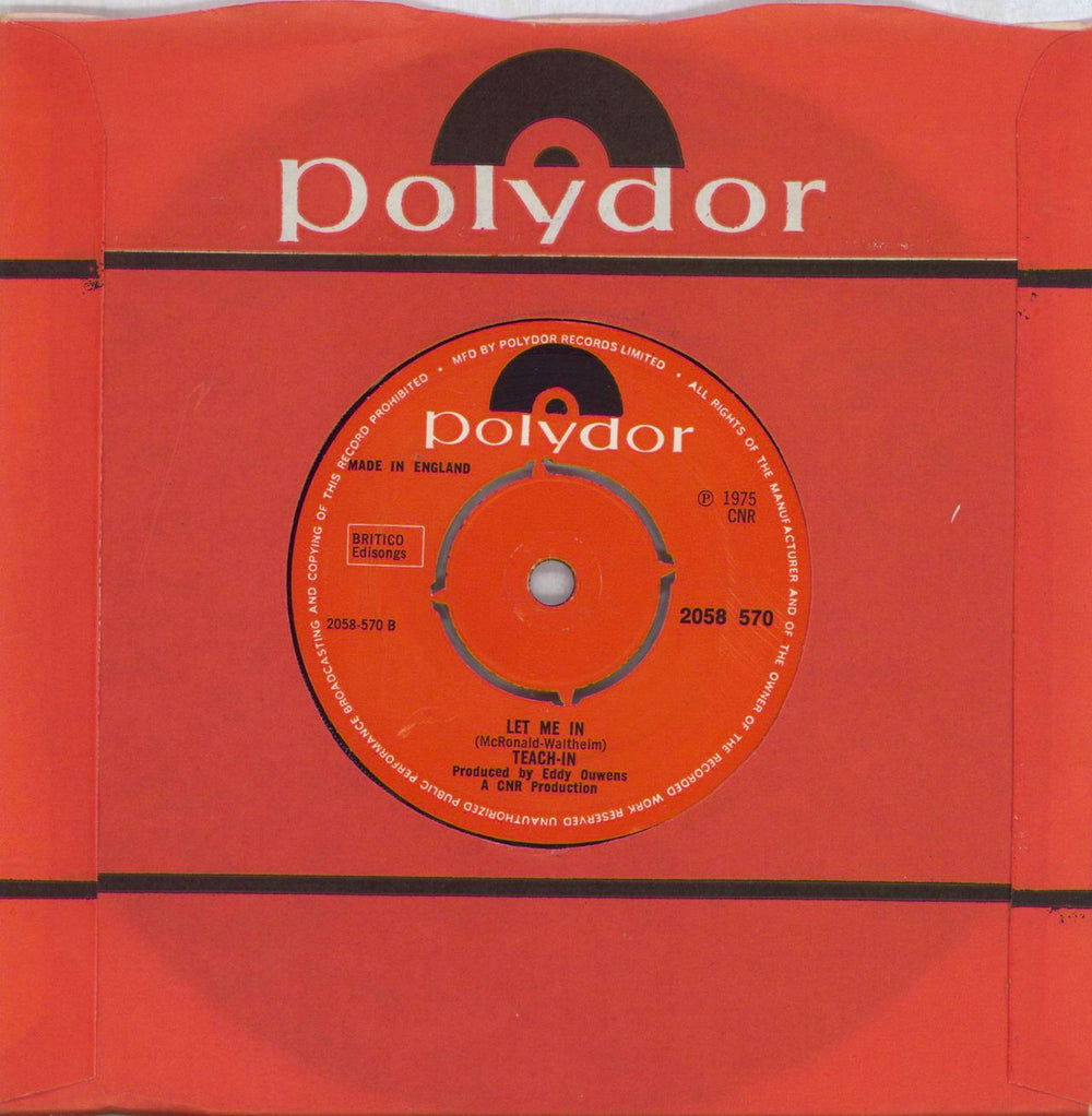 Teach-In Ding-A-Dong UK 7" vinyl single (7 inch record / 45)