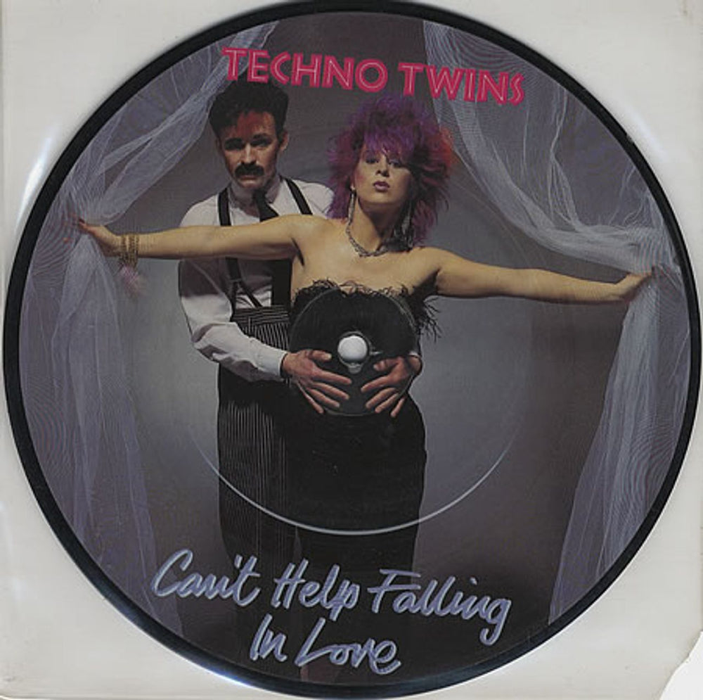 Techno Twins/The Technos Can't Help Falling In Love UK 7" vinyl picture disc (7 inch picture disc single) 7P232