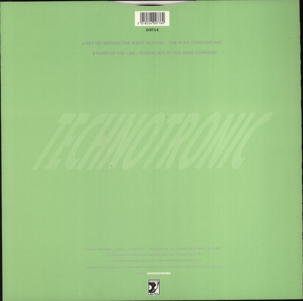 Technotronic Get Up UK 12" vinyl single (12 inch record / Maxi-single) 5018524007769