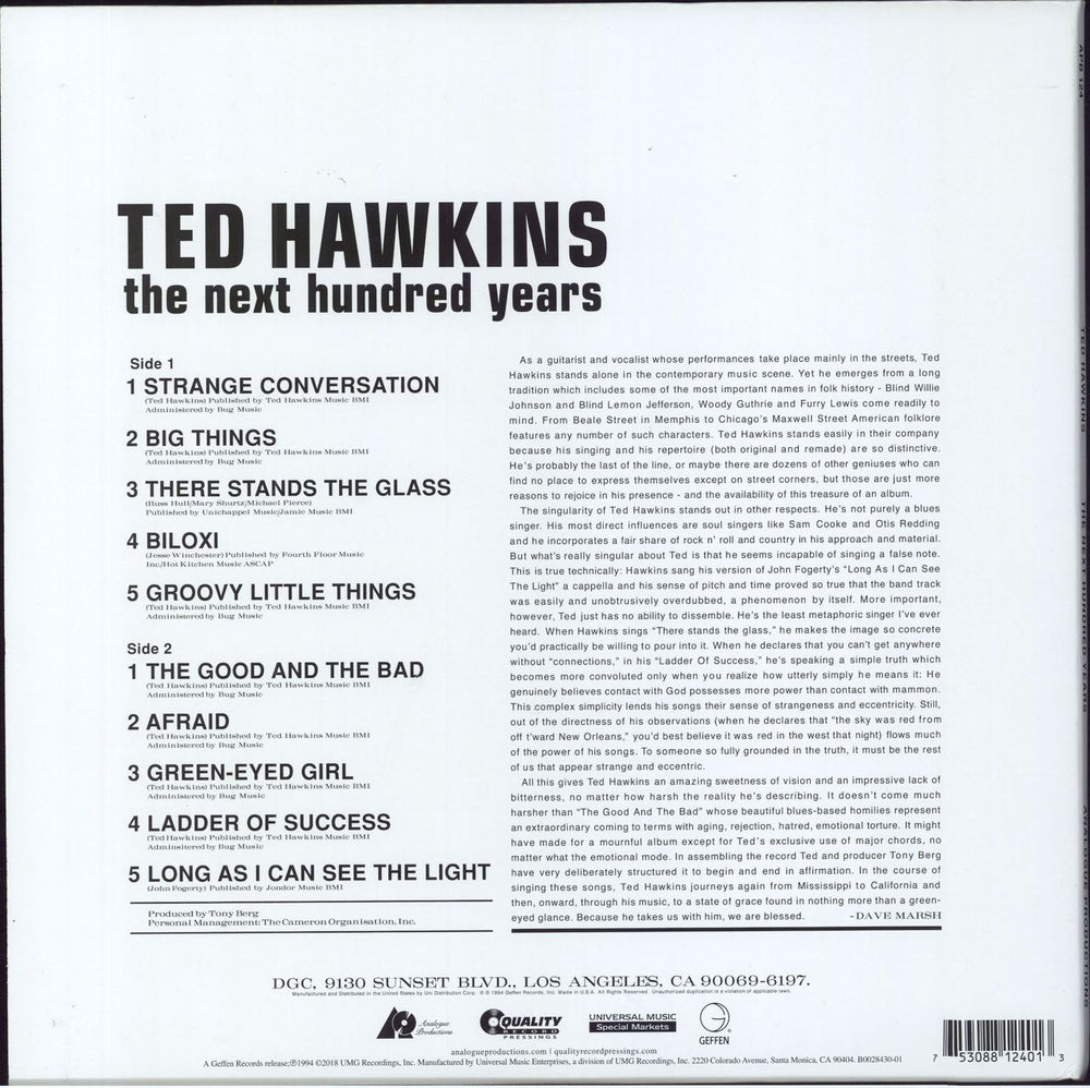 Ted Hawkins The Next Hundred Years - 200gm US vinyl LP album (LP record)