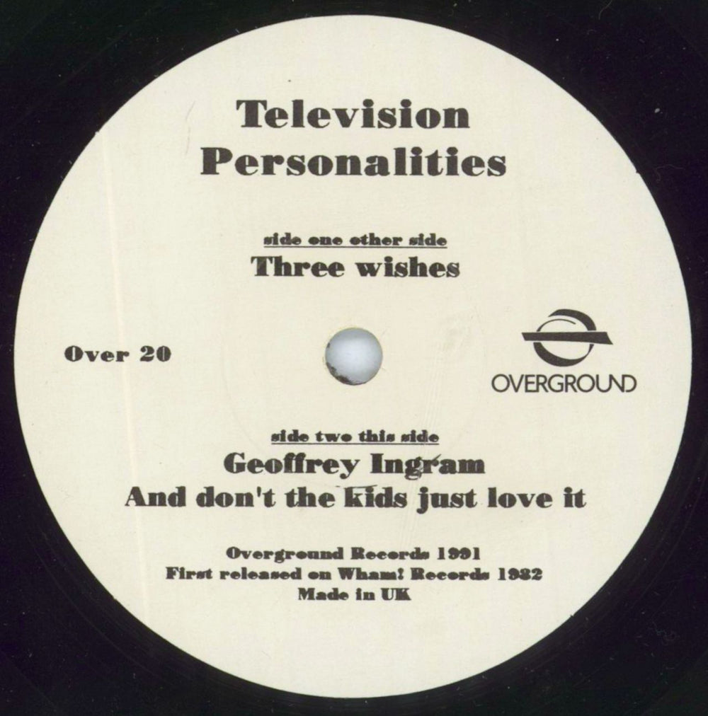 Television Personalities Three Wishes UK 7" vinyl single (7 inch record / 45) TVP07TH807671