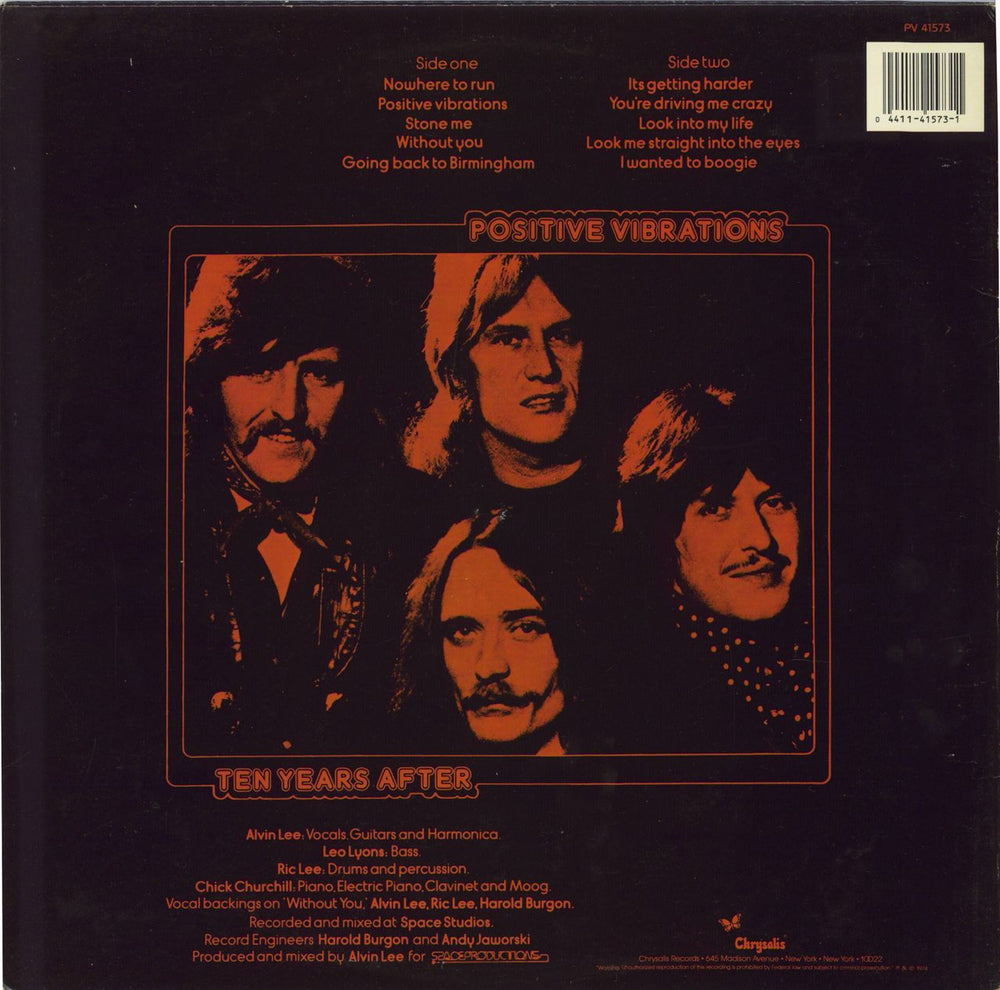 Ten Years After Positive Vibrations US vinyl LP album (LP record) 044114157311