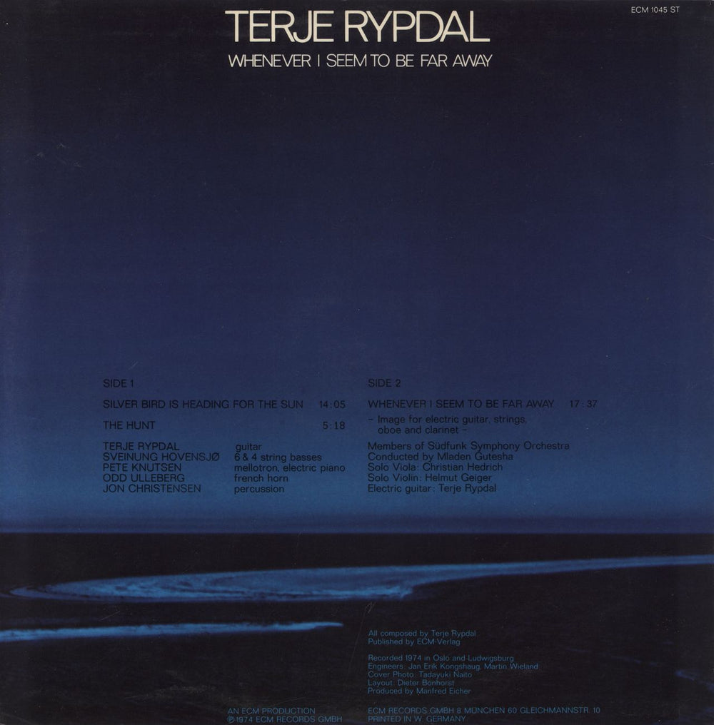 Terje Rypdal Whenever I Seem To Be Far Away - EX German vinyl LP album (LP record)