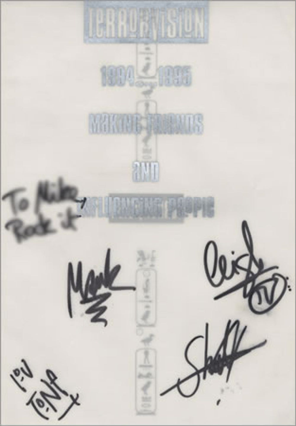 Terrorvision Making Friends And Influencing People - Autographed UK Promo memorabilia AUTOGRAPHED COVER