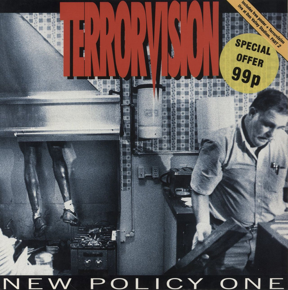 Terrorvision New Policy One + Poster UK 12" vinyl single (12 inch record / Maxi-single) 12VEGASP4