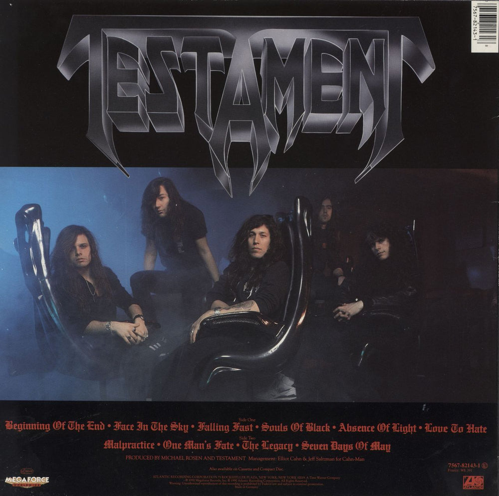 Testament Souls Of Black German vinyl LP album (LP record) 075678214318