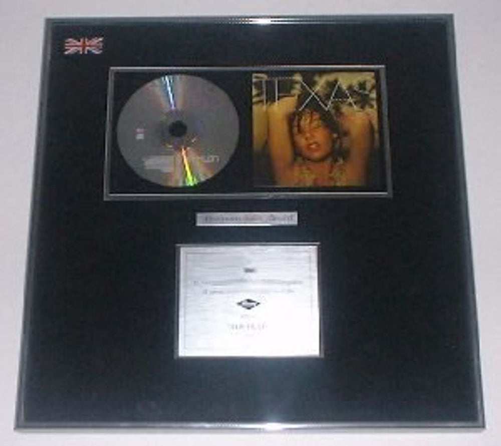 Texas The Hush UK in-house award disc PLATINUM AWARD