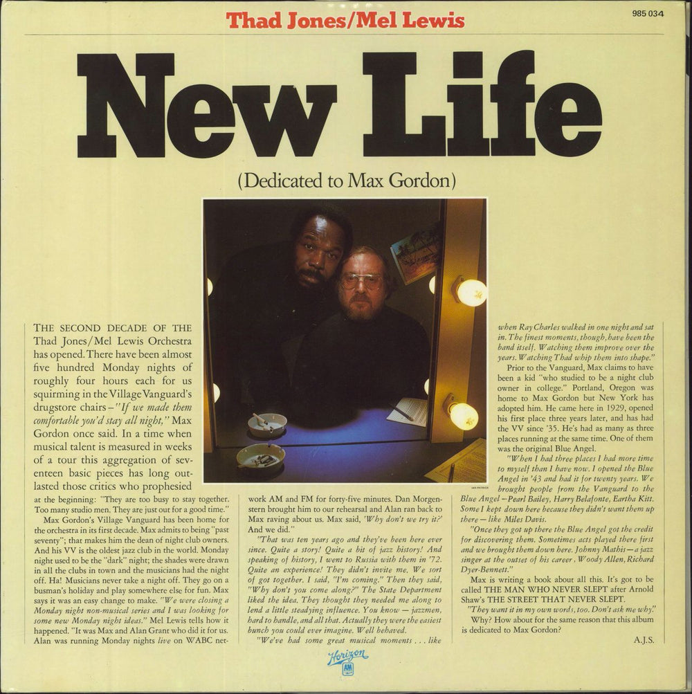 Thad Jones & Mel Lewis New Life French vinyl LP album (LP record) 985034