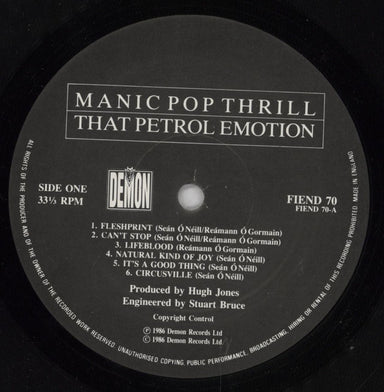 That Petrol Emotion Manic Pop Thrill - Open Shrink UK vinyl LP album (LP record) TPELPMA828377