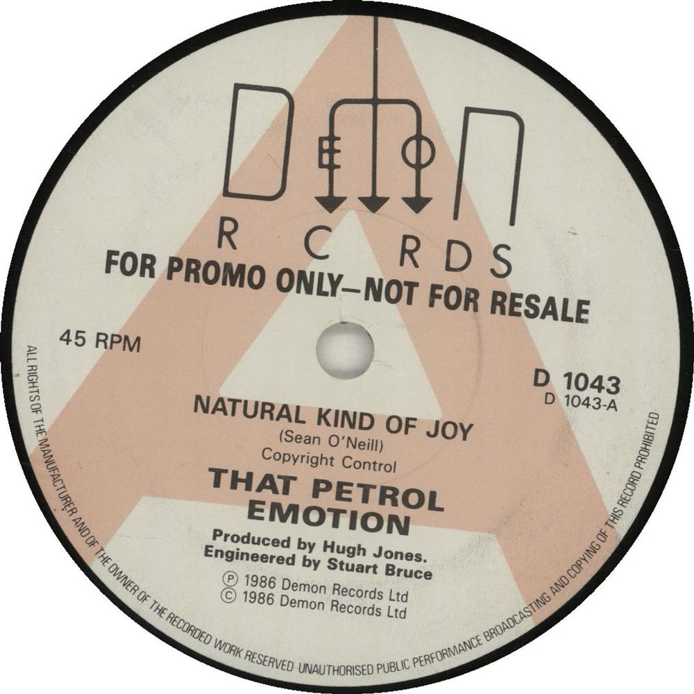 That Petrol Emotion Natural Kind Of Joy - A-Label UK Promo 7" vinyl single (7 inch record / 45) D1043