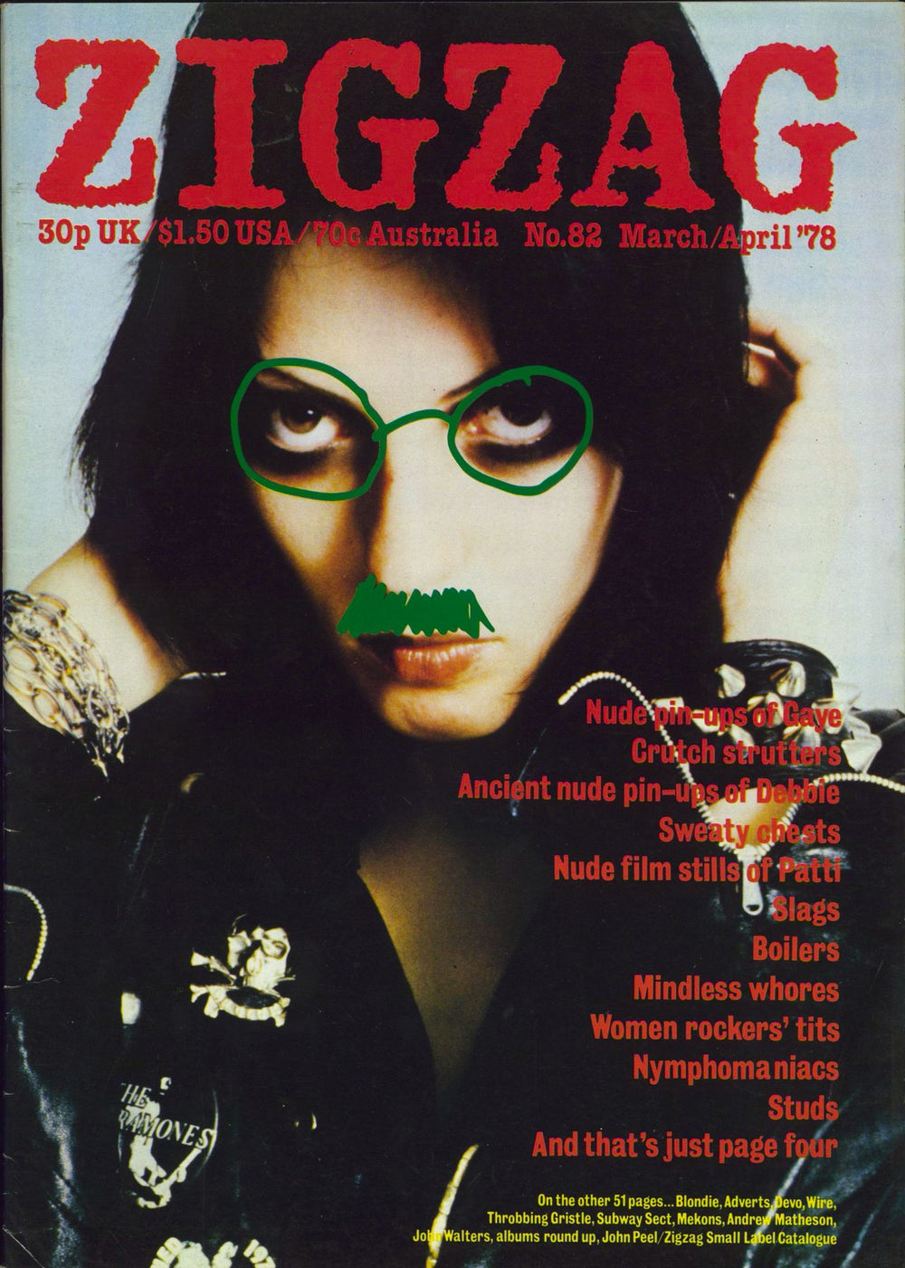 The Adverts Zig Zag Magazine No. 82 UK magazine #82